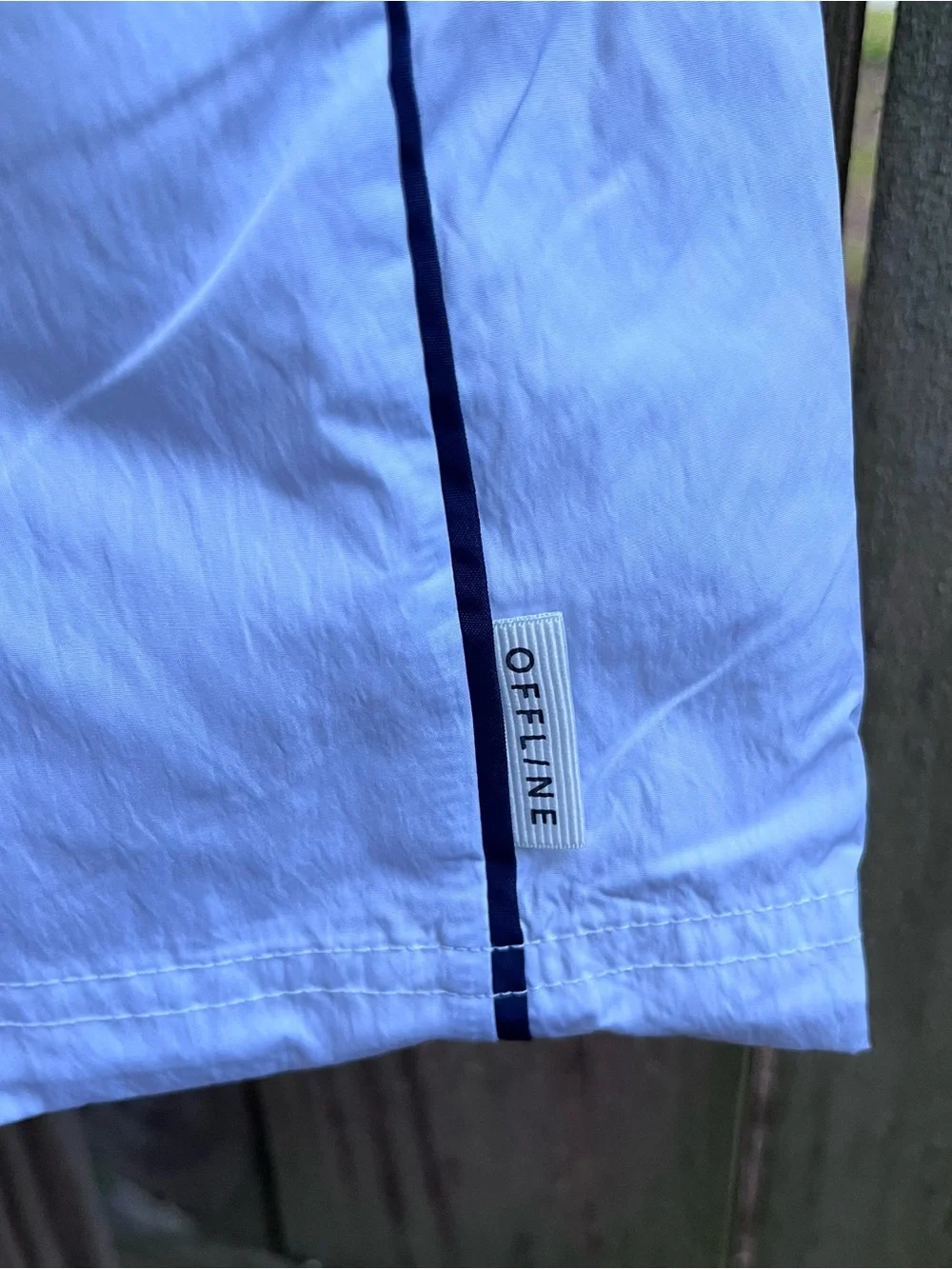 aerie White Athletic Shorts with Black Trim